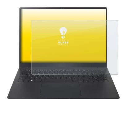 Abbildung des Geräts LG gram Pro 16 2025 mit einer Vielzahl des Displayschutzes.