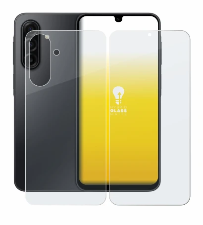 Abbildung des Geräts Samsung Galaxy A17 5G (Display+Rückseite) mit einer Vielzahl des Displayschutzes.