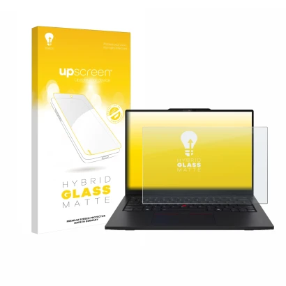 Vorderseite einer Produktverpackung mit dem Markenlogo upscreen. Daneben ist das Gerät Lenovo ThinkPad L13 Gen 6 mit dem zugeh