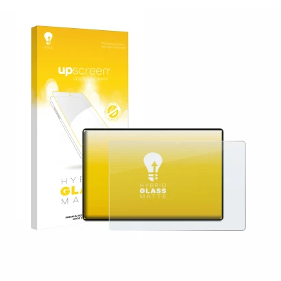 Vorderseite einer Produktverpackung mit dem Markenlogo upscreen. Daneben ist das Gerät Huawei MatePad 12 X 2025 mit dem zugehö