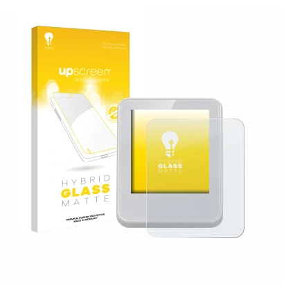 Vorderseite einer Produktverpackung mit dem Markenlogo upscreen. Daneben ist das Gerät Bresser ClimaTemp Digitales Raumthermom