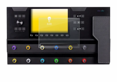 Abbildung des Geräts Line 6 Helix Stadium XL mit einer Vielzahl des Displayschutzes.