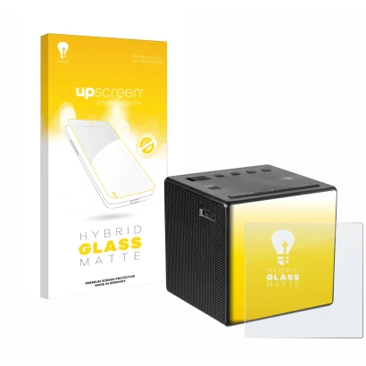 Vorderseite einer Produktverpackung mit dem Markenlogo upscreen. Daneben ist das Gerät Sony ICF-C1 mit dem zugehörigen Display