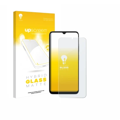 Vorderseite einer Produktverpackung mit dem Markenlogo upscreen. Daneben ist das Gerät Doogee Note 56X Pro mit dem zugehörigen