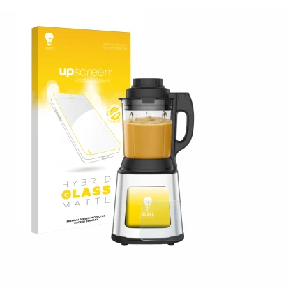 Vorderseite einer Produktverpackung mit dem Markenlogo upscreen. Daneben ist das Gerät Moulinex LM83SD10 mit dem zugehörigen D