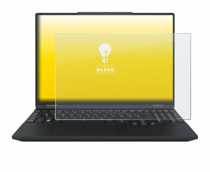 Abbildung des Geräts Tuxedo InfinityBook Max 15 Gen 10 mit einer Vielzahl des Displayschutzes.