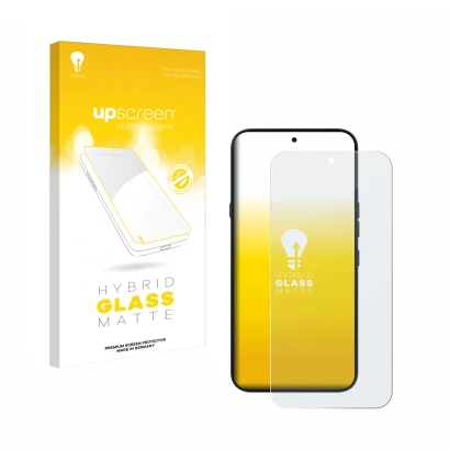 Vorderseite einer Produktverpackung mit dem Markenlogo upscreen. Daneben ist das Gerät Nothing Phone (4a) Pro mit dem zugehöri