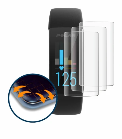 Abbildung des Geräts Polar A370 mit einer Vielzahl des Displayschutzes.