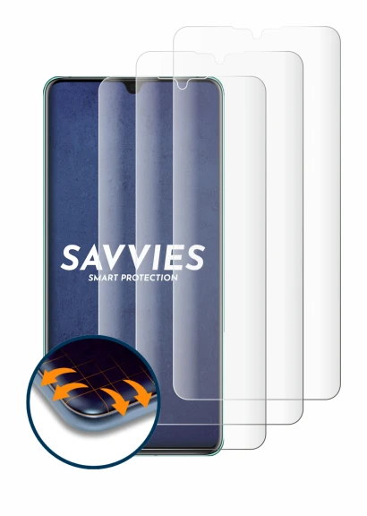 Abbildung des Geräts Huawei P30 mit einer Vielzahl des Displayschutzes.