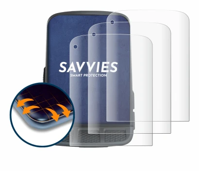 Abbildung des Geräts Wahoo Elemnt Roam mit einer Vielzahl des Displayschutzes.