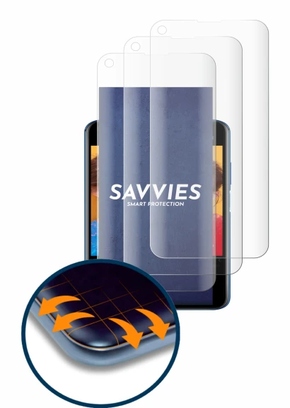 Abbildung des Geräts Huawei Nova 5T mit einer Vielzahl des Displayschutzes.