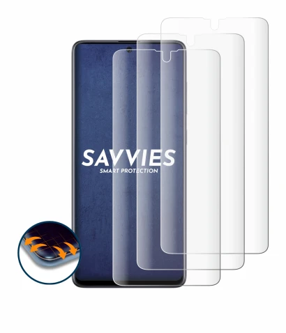 Abbildung des Geräts Samsung Galaxy A71 mit einer Vielzahl des Displayschutzes.