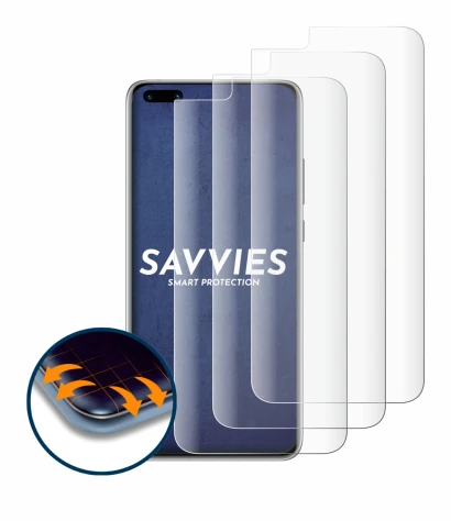 Abbildung des Geräts Huawei P40 Pro mit einer Vielzahl des Displayschutzes.