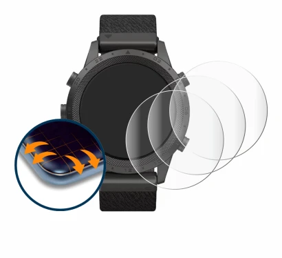 Abbildung des Geräts Garmin Marq Expedition mit einer Vielzahl des Displayschutzes.