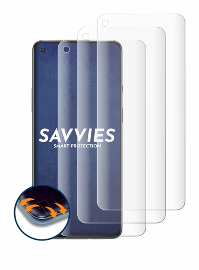 Abbildung des Geräts OnePlus 8T mit einer Vielzahl des Displayschutzes.