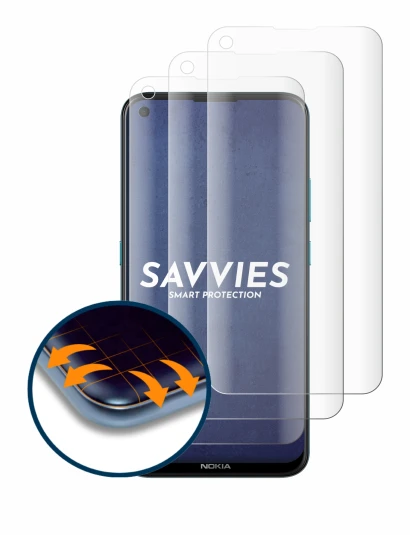 Abbildung des Geräts Nokia 5.4 mit einer Vielzahl des Displayschutzes.