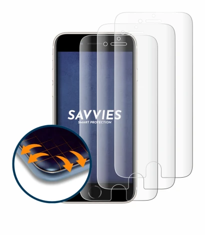 Abbildung des Geräts Apple iPhone SE 3 2022 mit einer Vielzahl des Displayschutzes.