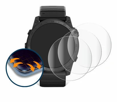 Abbildung des Geräts Garmin Tactix 7 Pro Ballistics mit einer Vielzahl des Displayschutzes.