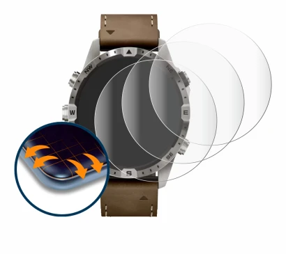 Abbildung des Geräts Garmin Marq Adventurer (Gen 2) mit einer Vielzahl des Displayschutzes.