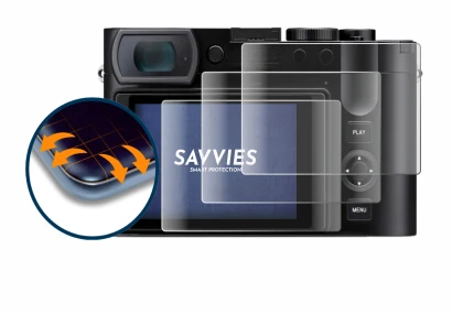 Abbildung des Geräts Leica Q3 mit einer Vielzahl des Displayschutzes.