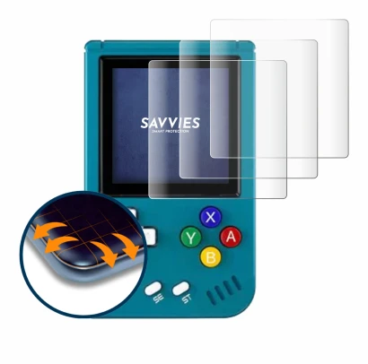 Abbildung des Geräts Anbernic RG Nano mit einer Vielzahl des Displayschutzes.