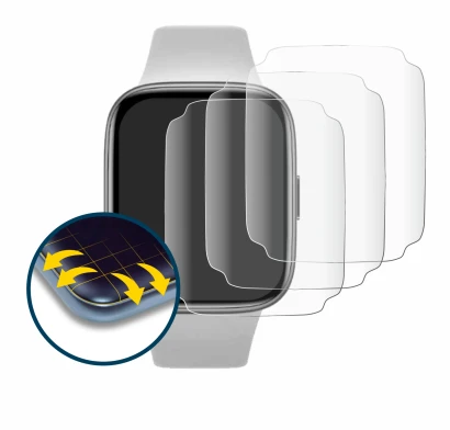 Abbildung des Geräts Xiaomi Redmi Watch 3 Active mit einer Vielzahl des Displayschutzes.