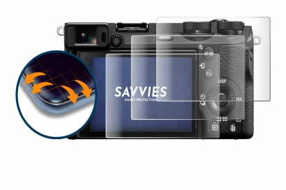 Abbildung des Geräts Sony Alpha 6700 mit einer Vielzahl des Displayschutzes.