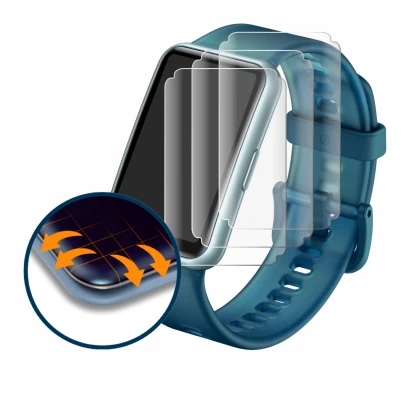 Abbildung des Geräts Huawei Watch Fit Special Edition mit einer Vielzahl des Displayschutzes.