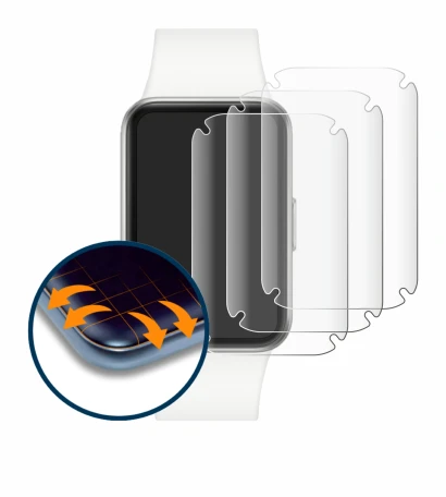 Abbildung des Geräts Samsung Galaxy Fit3 mit einer Vielzahl des Displayschutzes.