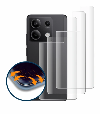 Abbildung des Geräts Xiaomi Redmi Note 13 Pro 5G (Rückseite) mit einer Vielzahl des Displayschutzes.
