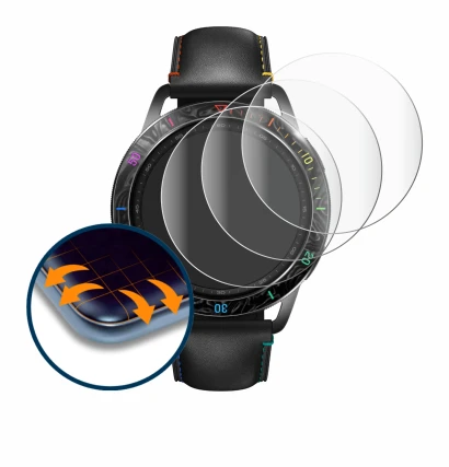 Abbildung des Geräts Xiaomi Watch S3 mit einer Vielzahl des Displayschutzes.
