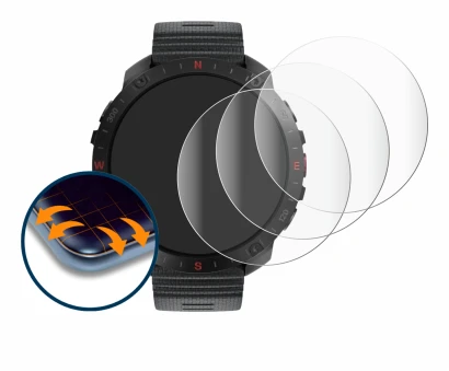 Abbildung des Geräts Polar Grit X2 Pro mit einer Vielzahl des Displayschutzes.