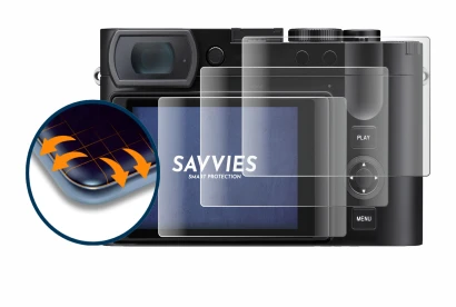 Abbildung des Geräts Leica Q3 43 mit einer Vielzahl des Displayschutzes.