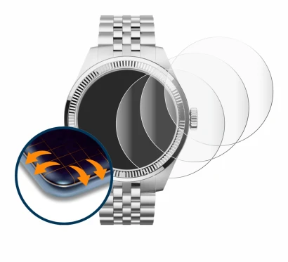 Abbildung des Geräts Withings ScanWatch Nova Brilliant (39 mm) mit einer Vielzahl des Displayschutzes.