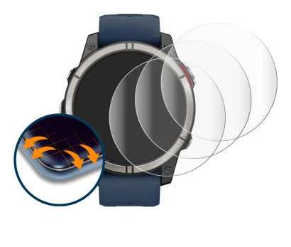 Abbildung des Geräts Garmin quatix 7 Pro mit einer Vielzahl des Displayschutzes.