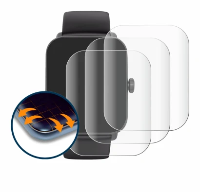 Abbildung des Geräts Hama Smartwatch 6010 mit einer Vielzahl des Displayschutzes.
