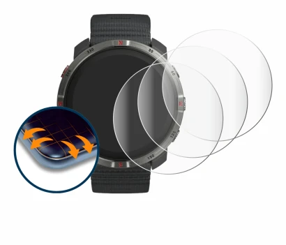 Abbildung des Geräts Polar Grit X2 mit einer Vielzahl des Displayschutzes.