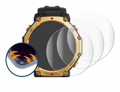 Abbildung des Geräts Huami Amazfit T-Rex 3 Pro (48 mm) mit einer Vielzahl des Displayschutzes.