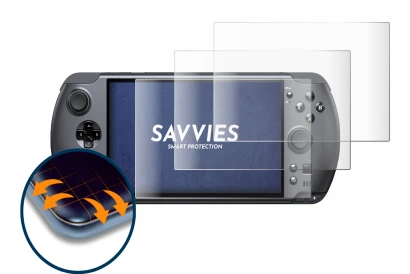 Abbildung des Geräts GPD Win 5 mit einer Vielzahl des Displayschutzes.