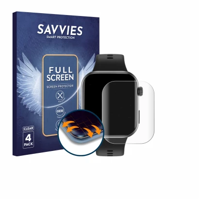 Vorderseite einer Produktverpackung mit dem Markenlogo Savvies. Daneben ist das Gerät Honor Choice InFoWear Watch 2i mit dem z