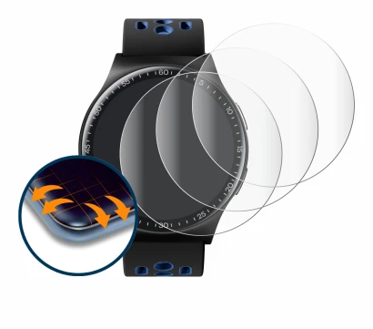 Abbildung des Geräts Reebok Pulse Smartwatch mit einer Vielzahl des Displayschutzes.