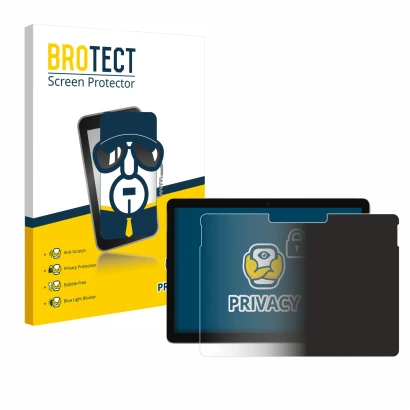 Vorderseite einer Produktverpackung mit dem Markenlogo BROTECT. Daneben ist das Gerät Microsoft Surface Go 2 10.5