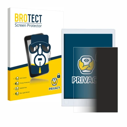 Vorderseite einer Produktverpackung mit dem Markenlogo BROTECT. Daneben ist das Gerät reMarkable 2 mit dem zugehörigen Display