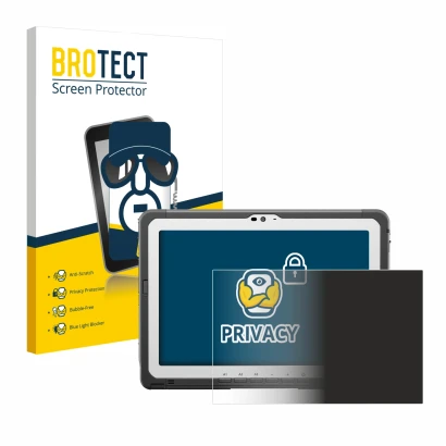 Vorderseite einer Produktverpackung mit dem Markenlogo BROTECT. Daneben ist das Gerät Panasonic Toughbook FZ-A3 mit dem zugehö