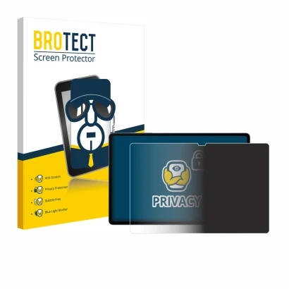 Vorderseite einer Produktverpackung mit dem Markenlogo BROTECT. Daneben ist das Gerät Samsung Galaxy Tab S10 Plus 5G mit dem z