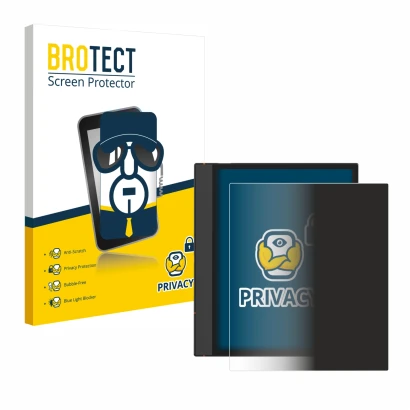 Vorderseite einer Produktverpackung mit dem Markenlogo BROTECT. Daneben ist das Gerät Boox Note Air 4 C mit dem zugehörigen Di