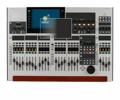 Abbildung des Geräts Behringer Wing mit einer Vielzahl des Displayschutzes.