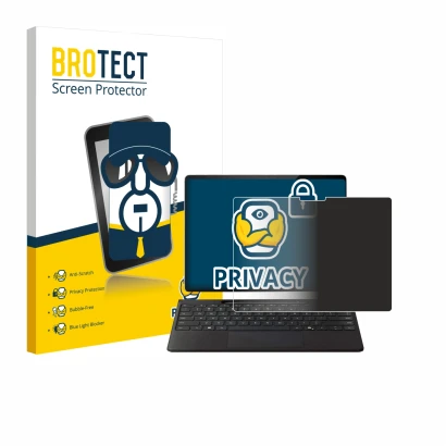 Vorderseite einer Produktverpackung mit dem Markenlogo BROTECT. Daneben ist das Gerät Microsoft Surface Pro Copilot+ 13