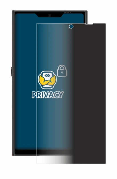 Abbildung des Geräts Jolla Phone mit einer Vielzahl des Displayschutzes.