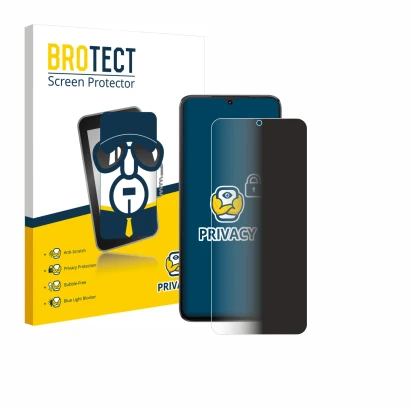 Vorderseite einer Produktverpackung mit dem Markenlogo BROTECT. Daneben ist das Gerät Cubot A40 mit dem zugehörigen Displaysch